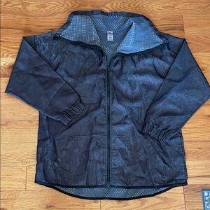 #32 Champion  woman's XXL  shinny Black tulle material full zip